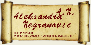 Aleksandra Negranović vizit kartica
